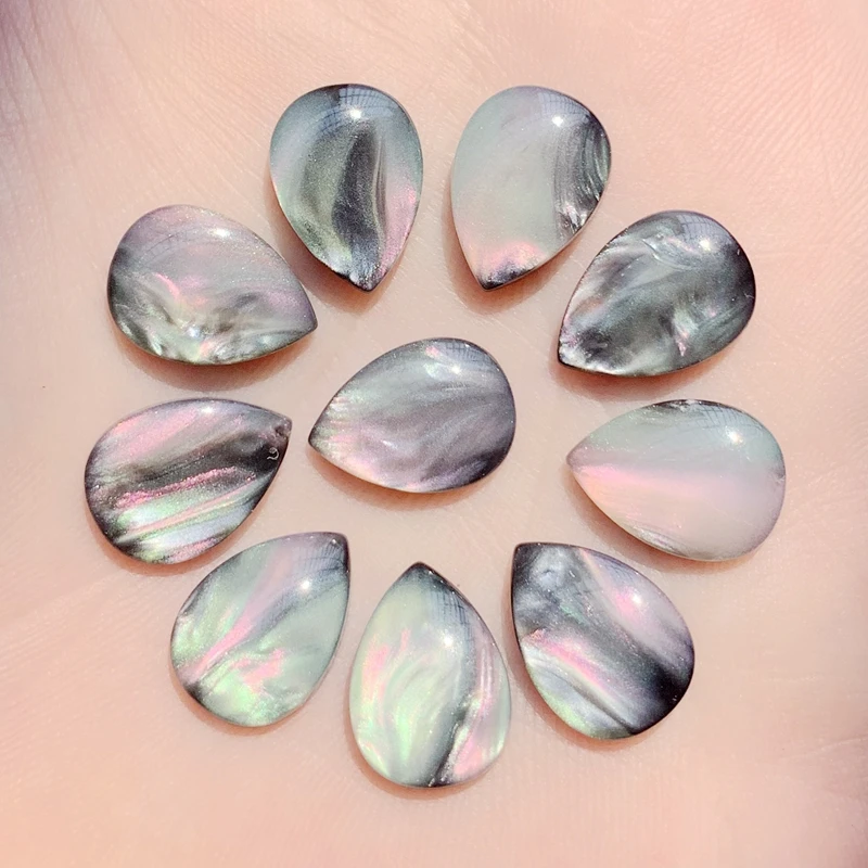 Diy Colorful Resin Natural Stone Flat back Water drop &round &oval Resin Cabochons Jewelry&wedding Accessories 10mm/10*14mm