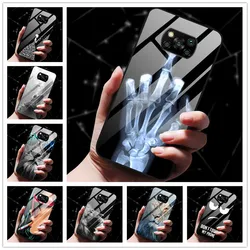 For Xiaomi Poco X3 Pro Case Tempered Glass Back Cover Case For POCO X3 NFC Redmi Note 9 9s 9 s Pro Phone Case Poco X 3 Pro NFC