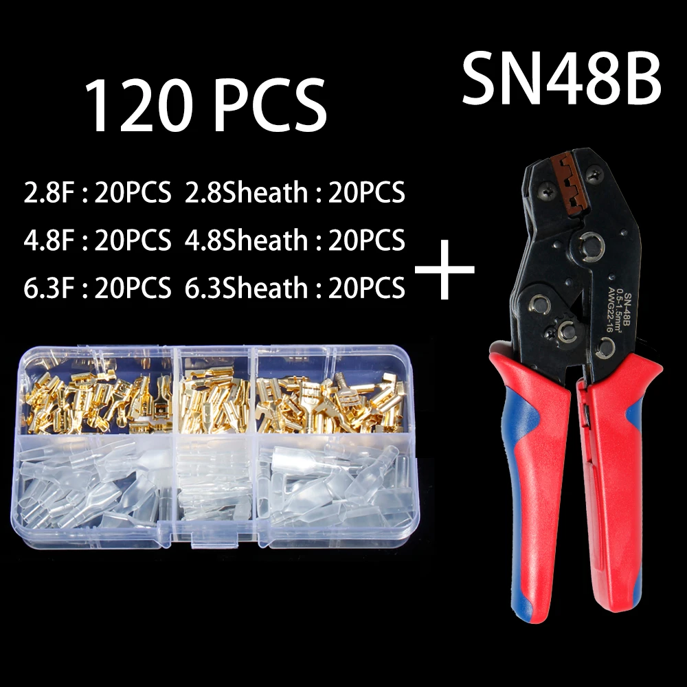 2.8/4.8/6.3Mm SN48B Hộp Vàng Cách Điện Lọn Uốn Vỏ Bọc Vết Thương Cổng Kết Nối Cắm Báo Chí-Lắp Lò Xo lắp Nhanh Đơn Giản Nhà Ga
