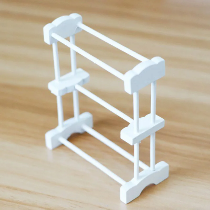 1/12 Dollhouse Miniature Accessories Mini Wooden Towel Rack Simulation Furniture Frame Model Toys for Doll House Decoration