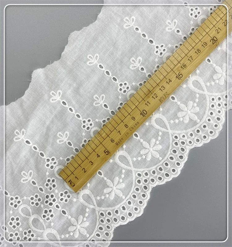 5Yard/Lot 16CM Breit Neue Reine Baumwolle Tuch Bestickt DIY Spitze Trim Kleidung Sofa Vorhang Stoffe Zubehör – Detail 8
