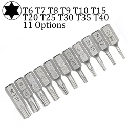 Conjunto de brocas de chave de fenda torx, 10 peças, haste sextavada, estrela, t6, t7, t8, t10, t15, t20, t25, t30, t35, t40, ferramentas manuais para casa