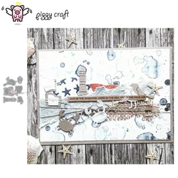 Piggy Craft metalowe matryce do wycinania matryce do wycinania Mewa latarnia morska krab Scrapbook papier rzemieślniczy nóż forma ostrze dziurkacz szablony matryce