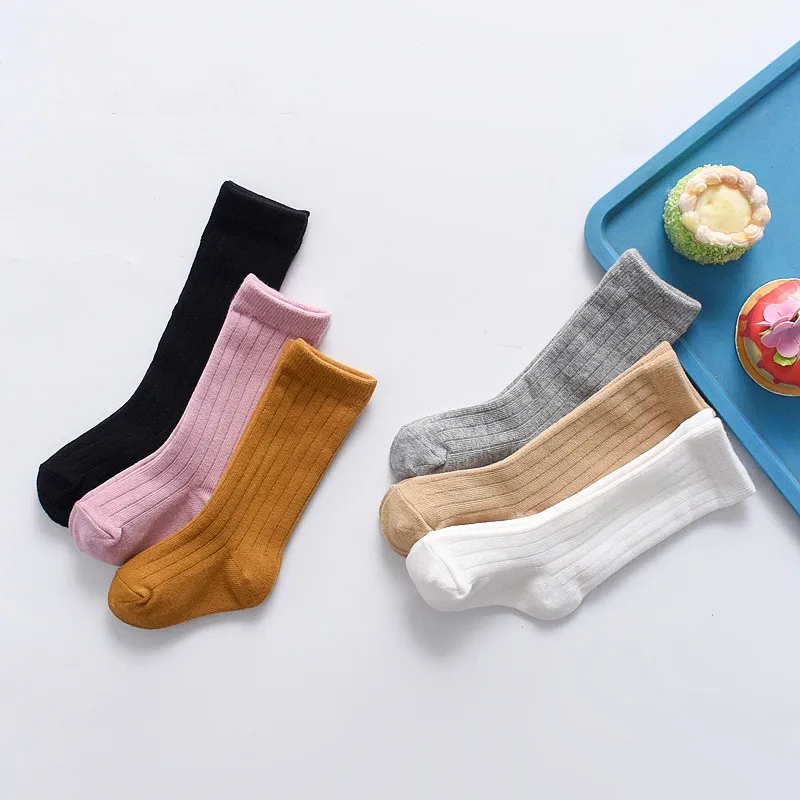 

Lawadka 0-5T Kids Boys Girls Socks Cotton Breathable Striped Soft Baby Knee High Long Children's Socks School Sport Uniform Sock