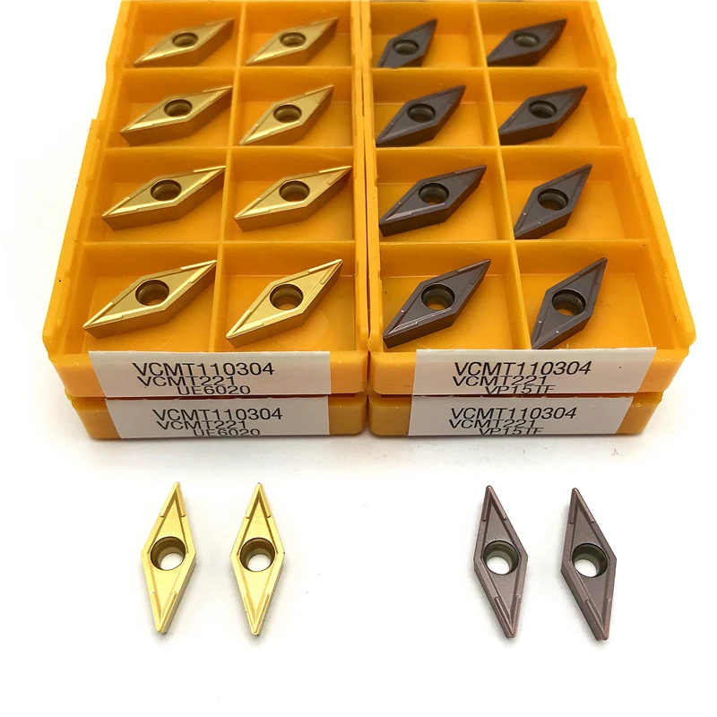 VCMT110304 VP15TF UE6020 High Quality Carbide Inserts Internal Turning Tool VCMT 110304 Metal Lathe Tool CNC Turning Insert