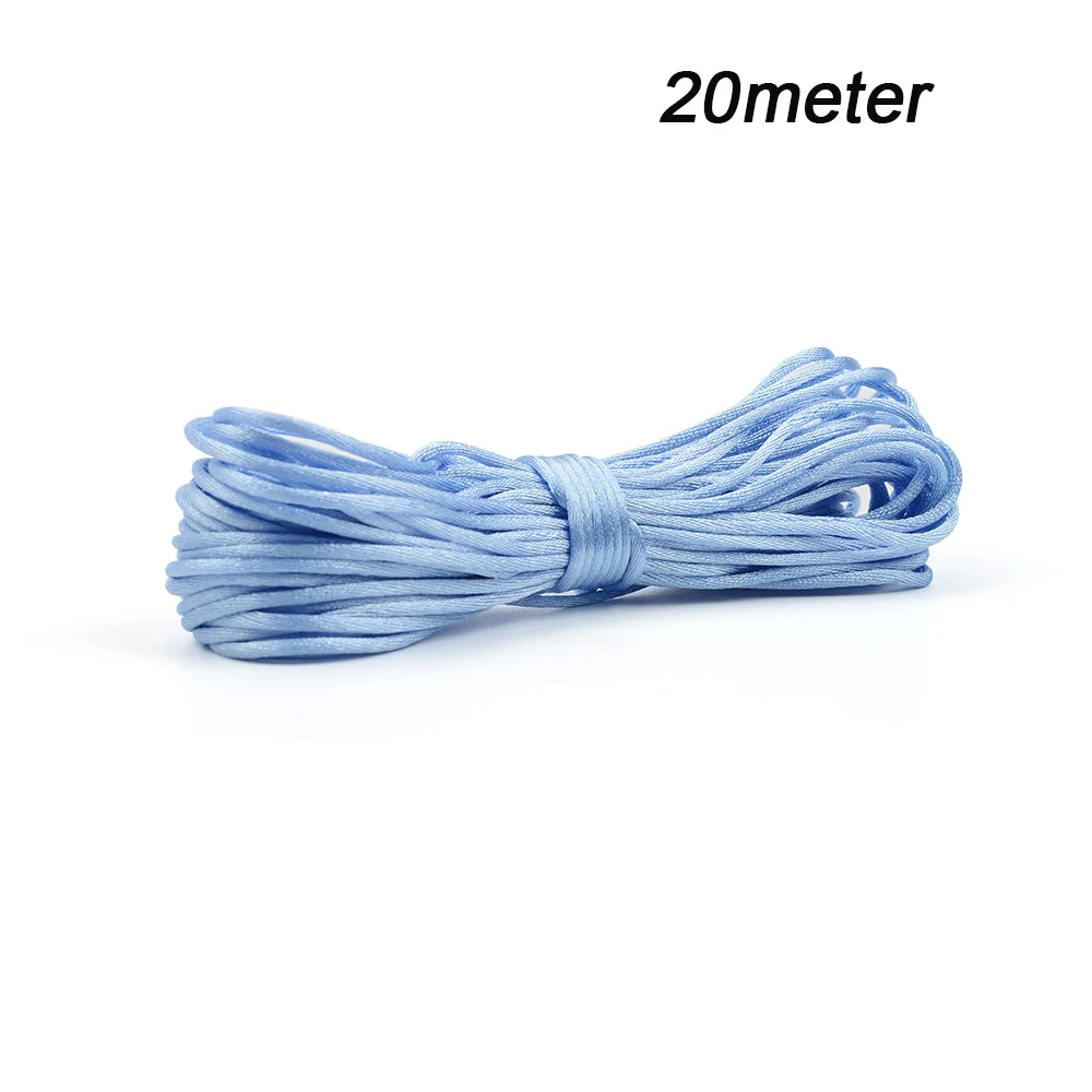 20m/lot DIY nylonkoordjes 1,5 mm speenclipketting voor bijtkettingen, touw, siliconen kralen, handgemaakte satijnen sieradendraad