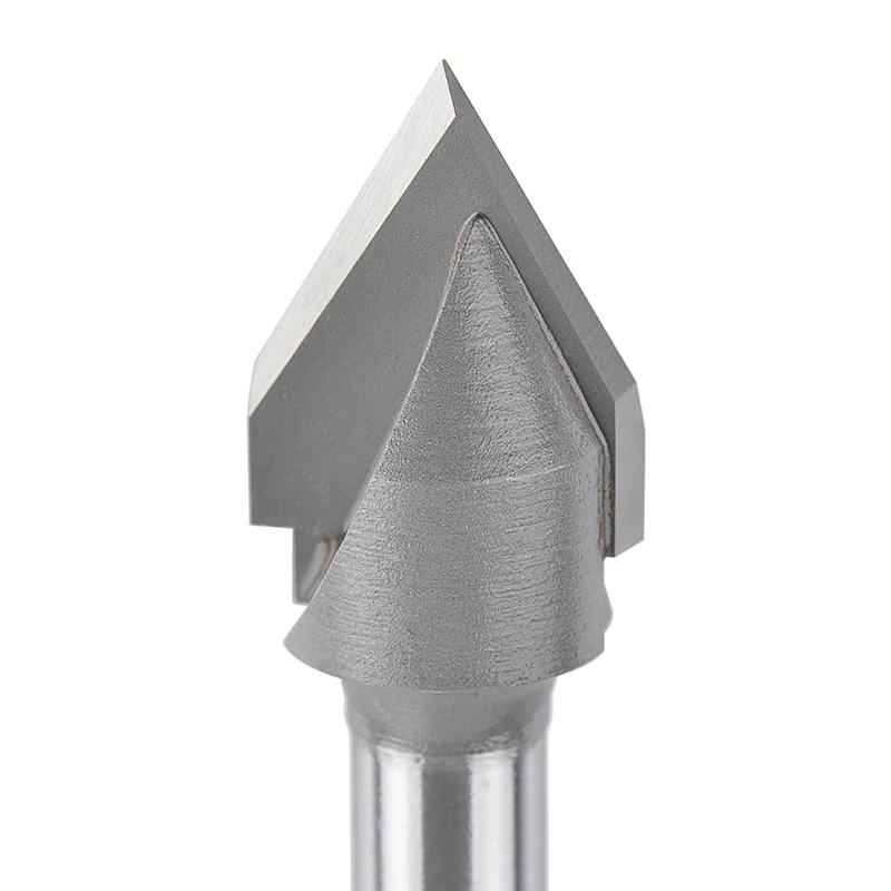 1PC V Bit end mill 3D Router Bits tungsten steel V Shape Chamfer End Mills Woodworking router bit，60 90 degrees Shank 6 8 1/4