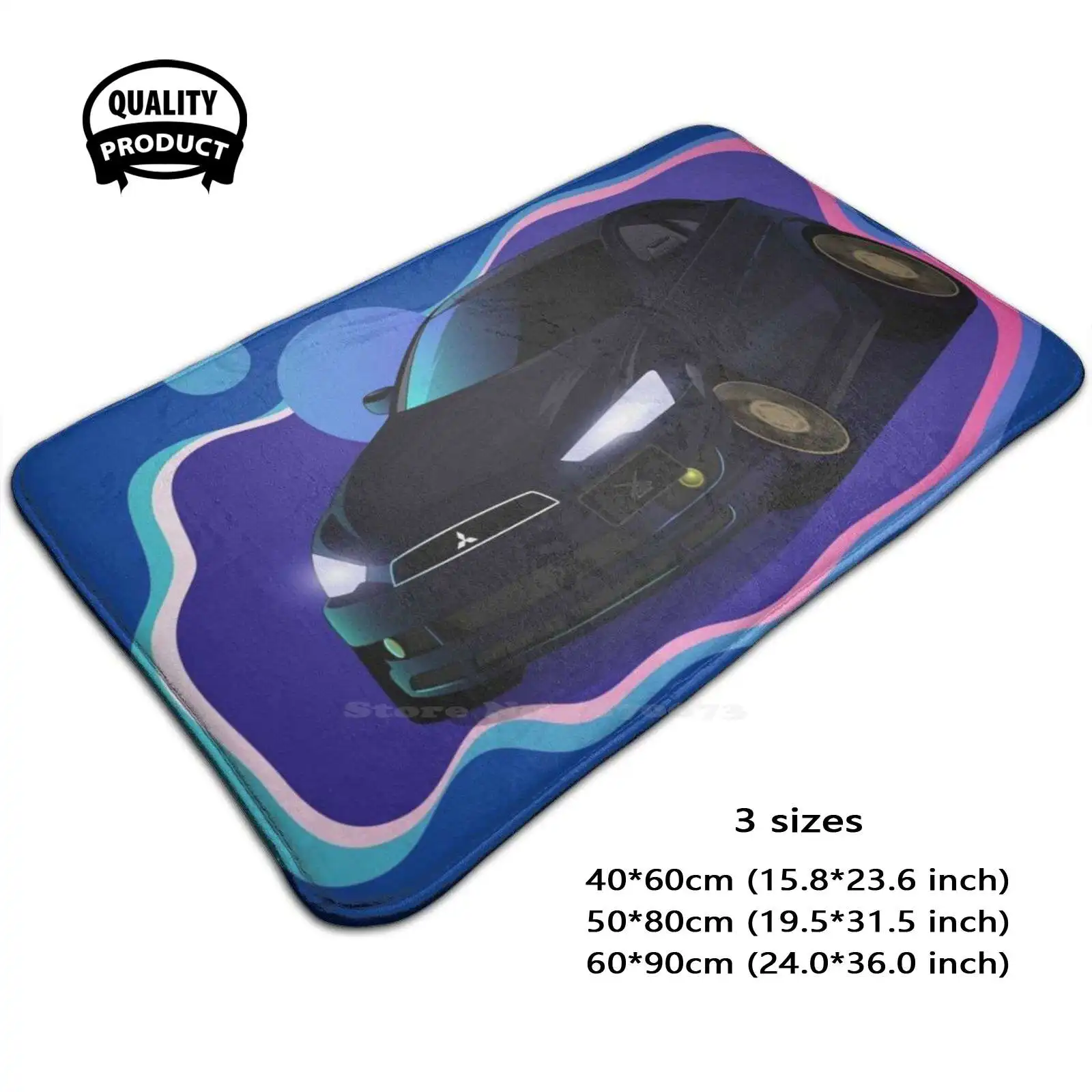 Fan Tekening Auto Lancer Zacht Kussen Thuis Tapijt Deurmat Autokleed Auto Transport Lancer 10-straat Racing Zwarte auto Race Street