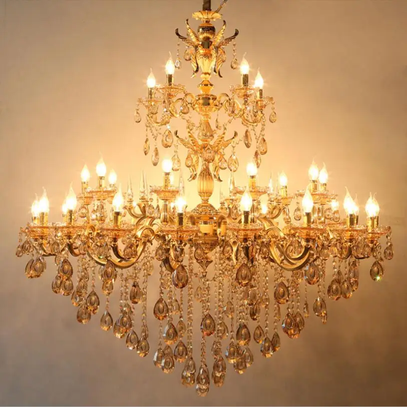 

Crystal Chandelier Lighting European Style Luxury Zinc alloy Chandeliers Led Lights For Home Hotel Villa Living Room Decoration