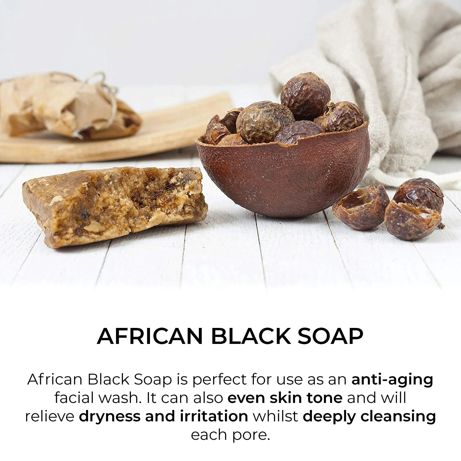 ENVISHA African Black Soap Bath Treatment Body Skin Care Bamboo Charcoal Soap Deep Cleansing AntIseptic Whitening Oil-control