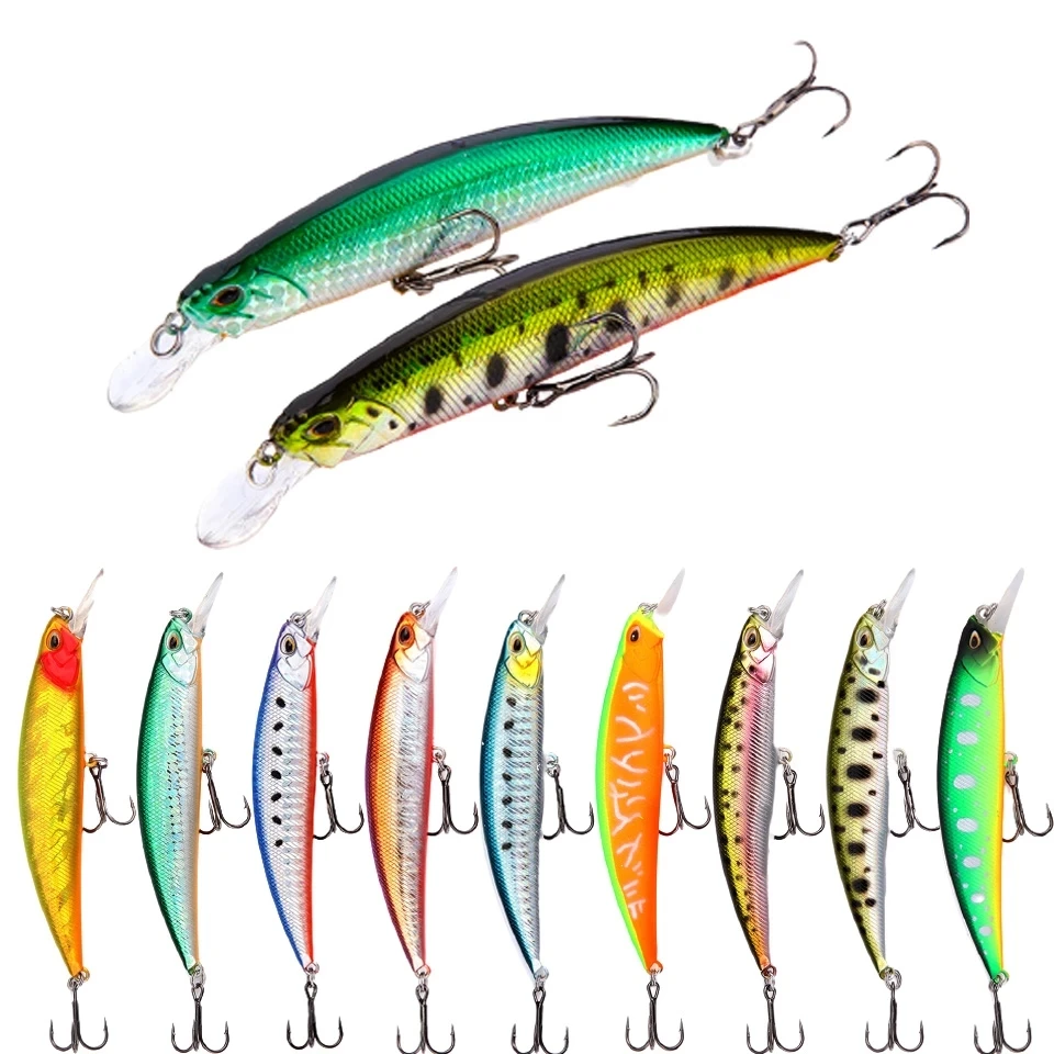 2022 New 105mm 16g Slowly Sinking Minnow Fishing Lures Artificial Swim Bait for Pike Bass Predator Jekbait SPEARHEAD RYUKI