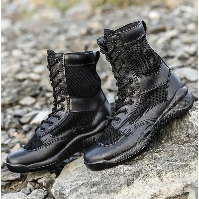 New Summer Super High Quality Mens Combat Boots Tactical Lightweight Breathable Men\'s Platform Army Boots Lace Up Male Boots