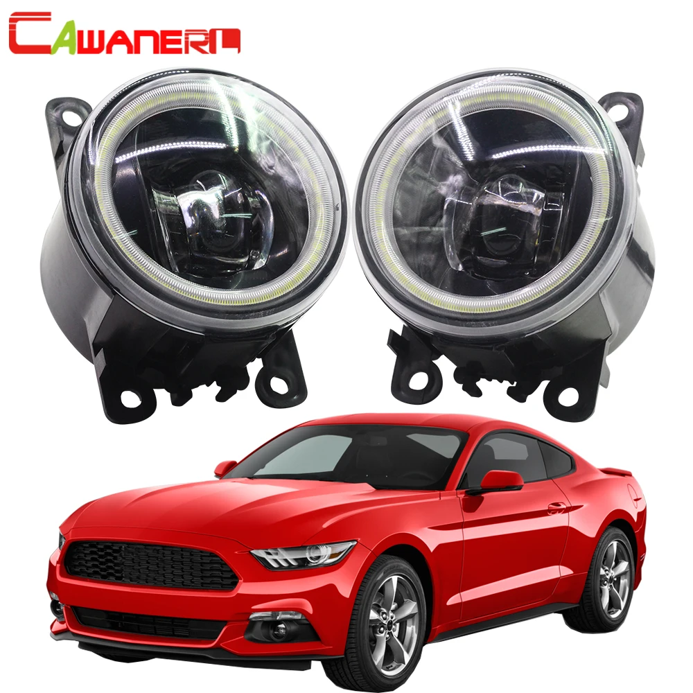 Cawanerl Car LED Fog Light Angel Eye Daytime Running Light DRL 12V For Ford Mustang 2005 2006 2007 2008 2009 2010 2011 2012 2013