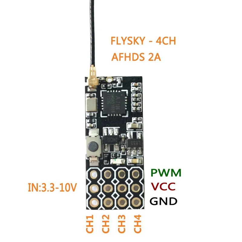 1 / 2 / 5pcs FS2A 4CH AFHDS 2A Mini Compatible Receiver PWM Output for Flysky i6 i6X i6S / FS-i6 FS-i6X FS-i6S Transmitter