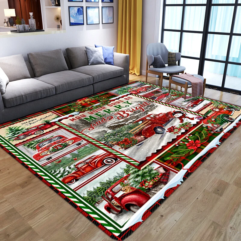 

Nordic Carpets for Living Room Flannel Anti-slip Parlor Kitchen Floor Area Rugs Merry Christmas Mats for Bedroom Home Decoration