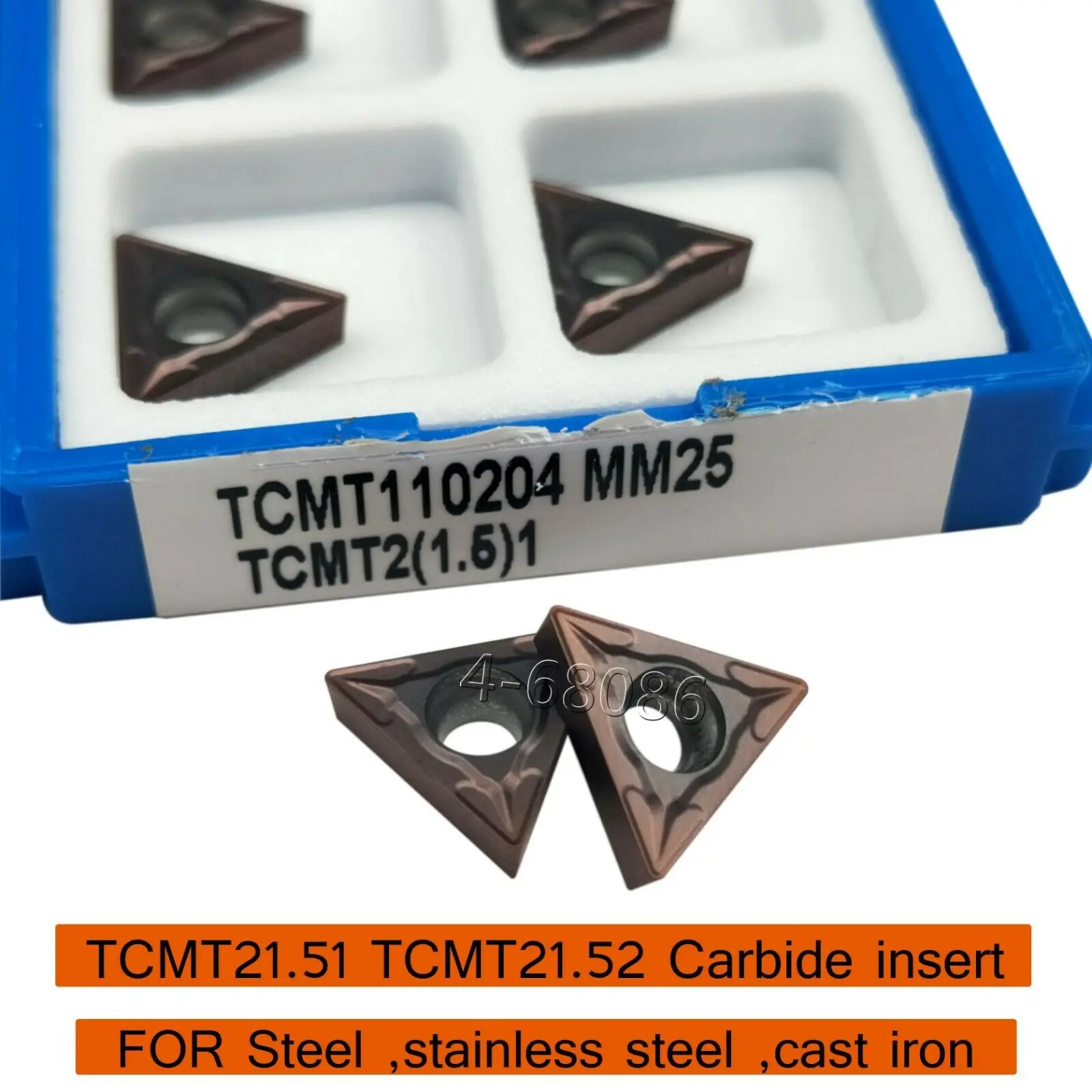 

CNC TCMT21.52 TCMT110208 Triangle Carbide Insert Machining Steel Cast Iron For STFCR