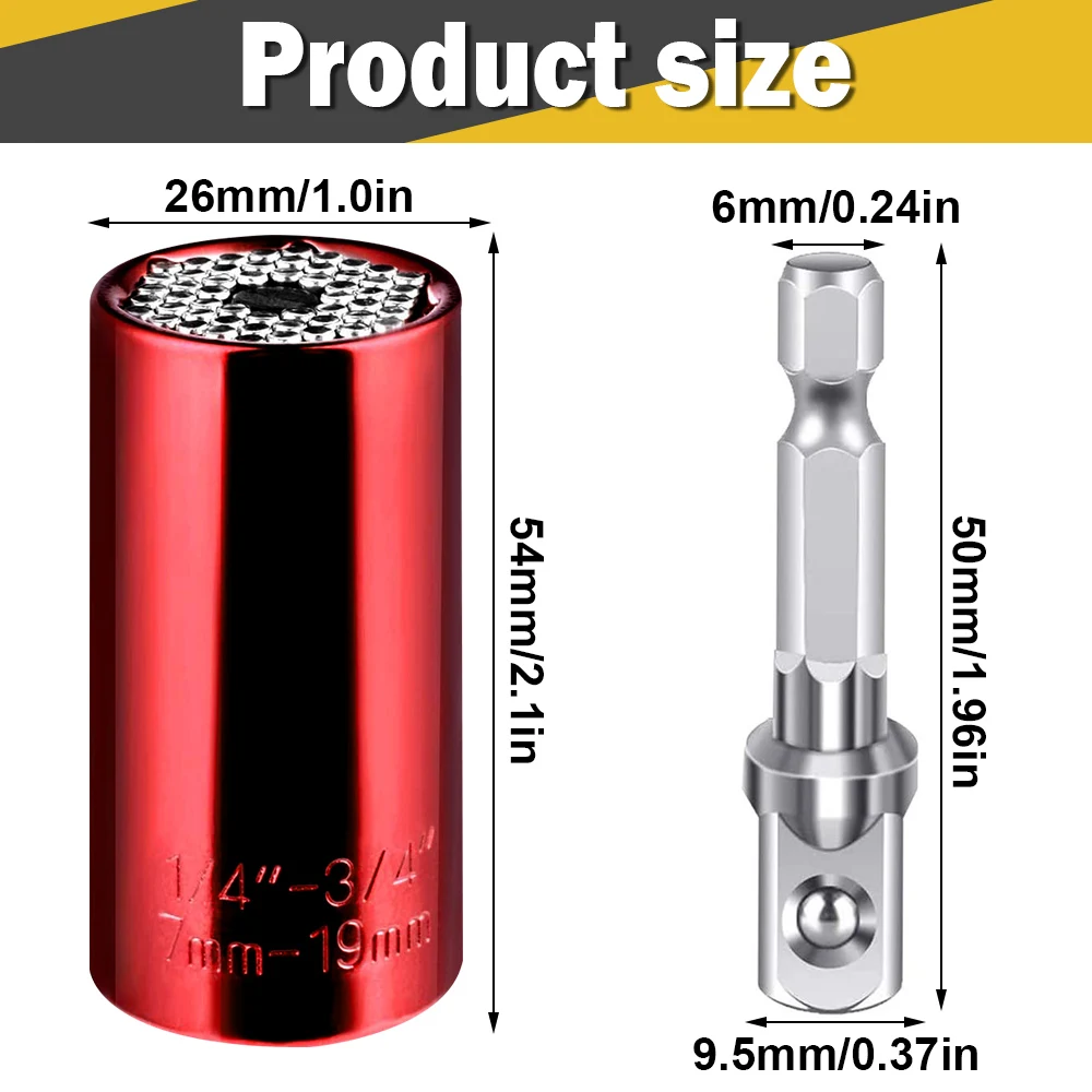 Universal Torque Wrench 7-19mm Socket Head Multifunctional Universal Sleeve Hardware Panner Portable Multi Hand Tools Wrench Set