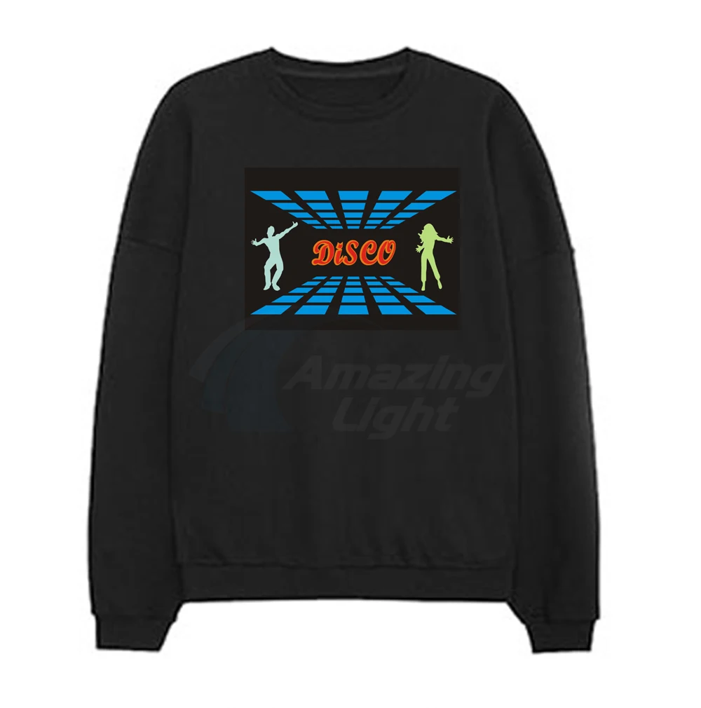 Trend Tide Brand Ins Loose Sweater Men's  Long-sleeved Original Shirt Led T-shirt Sound Active Equalizer Shirt