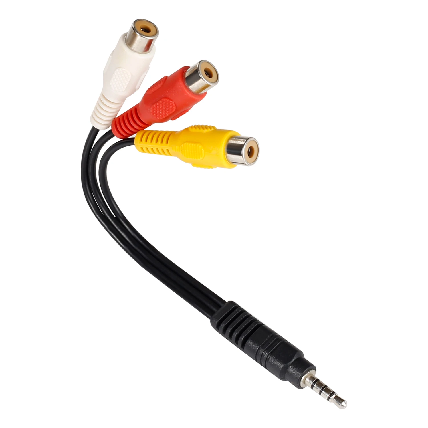 Переходник 3,5 мм Aux (штекер) стерео/3 RCA (гнездо) аудио/видео AV для высокопроизводительного воспроизведения видео и аудио