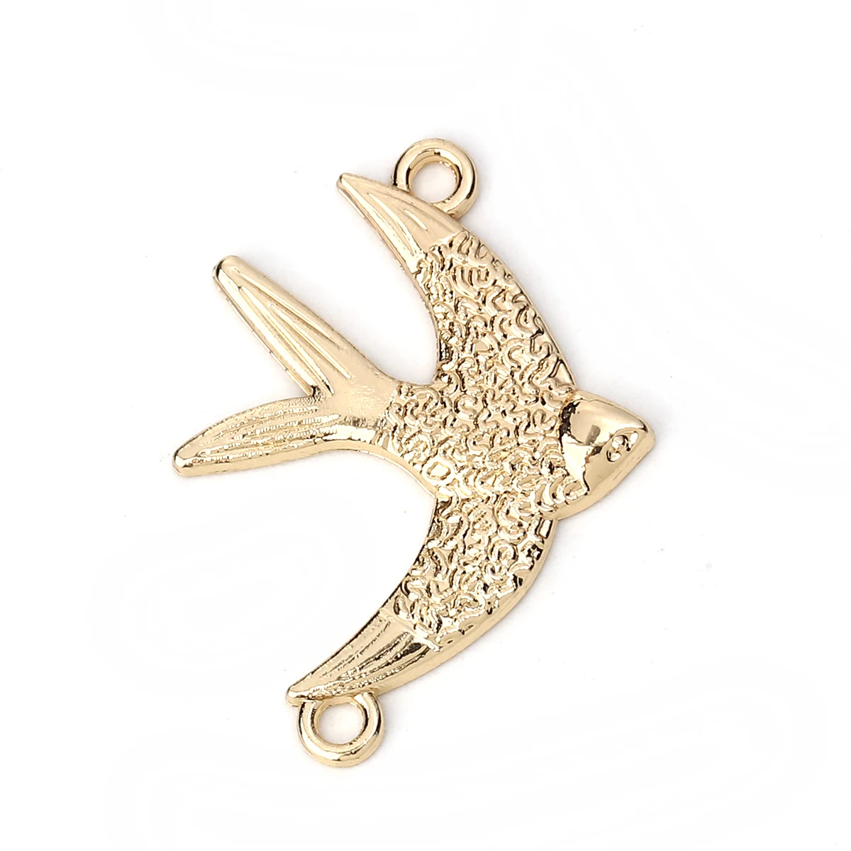 

20 PCs Zinc Based Alloy Connectors Swallow Bird Animal For Earrings Necklace Making Gold Color 28mm x 21mm