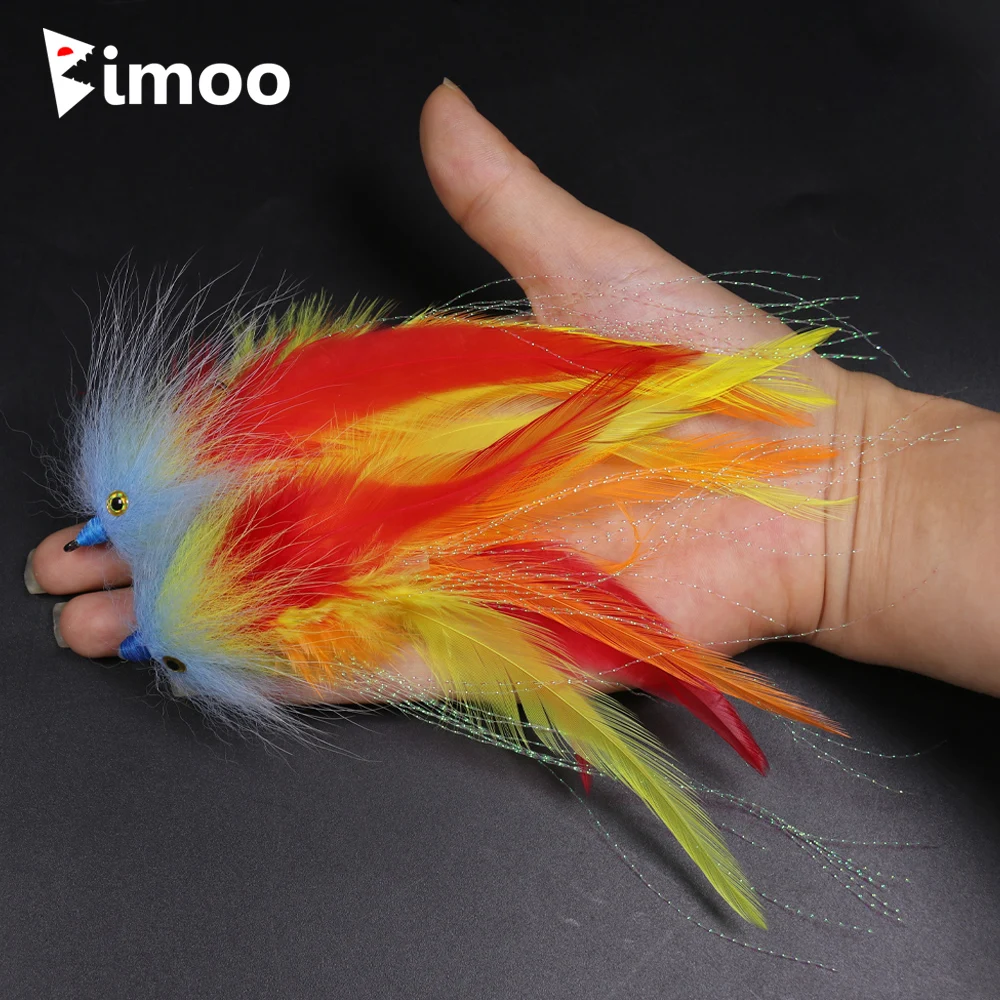 Bimoo 1PC #2/0 New Trout Steelhead salmone Pike Streamer Fly per acqua di mare pesca a mosca mosche esca Conehead Tube mosche grande Streamer