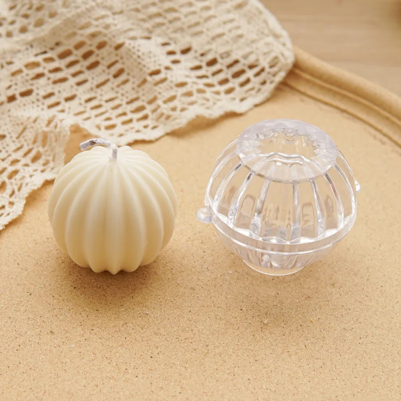 3D Round Spherical Aromatherapy Candle Mould Diy Acrylic Mold Cactus Geometric Line Ball Plastic Candle Mold Candle Making Molds