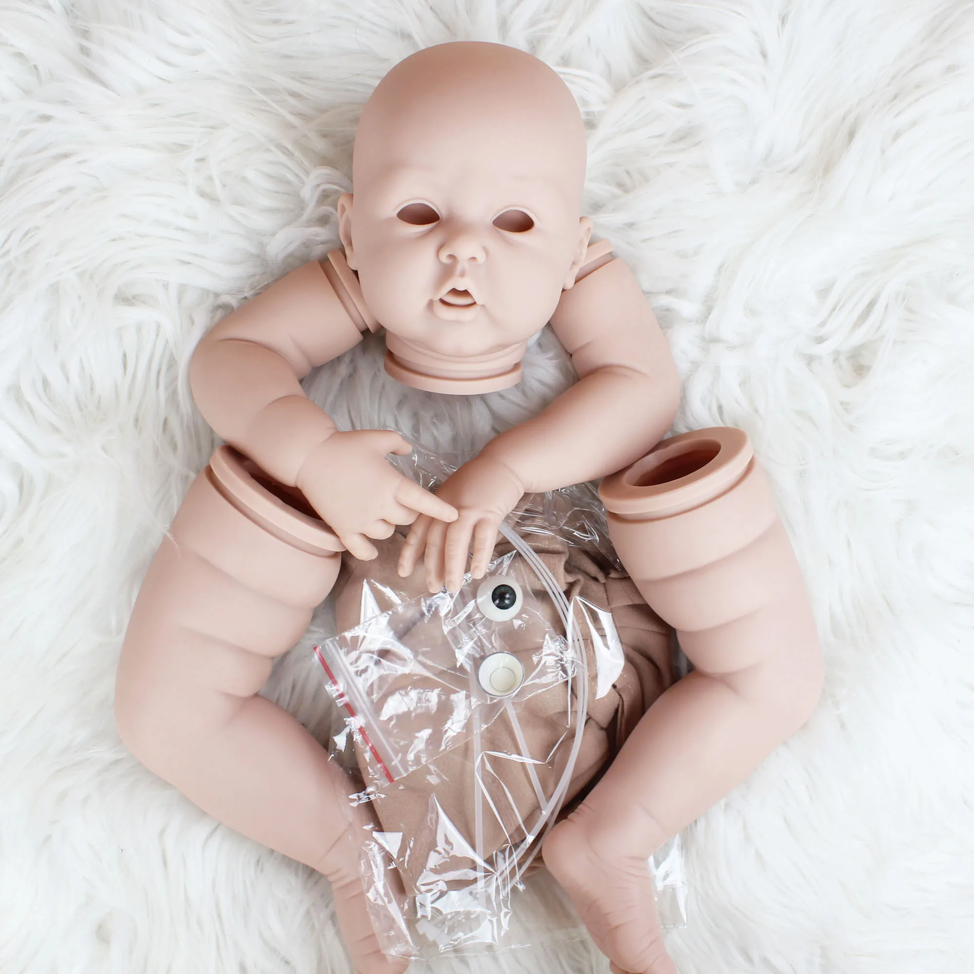 24 Inch Reborn Baby Accessoires DIY Erin Blank Kit 60 CM Prinses Peuter Frisse Kleur Soft Touch Onvoltooide Pop deel