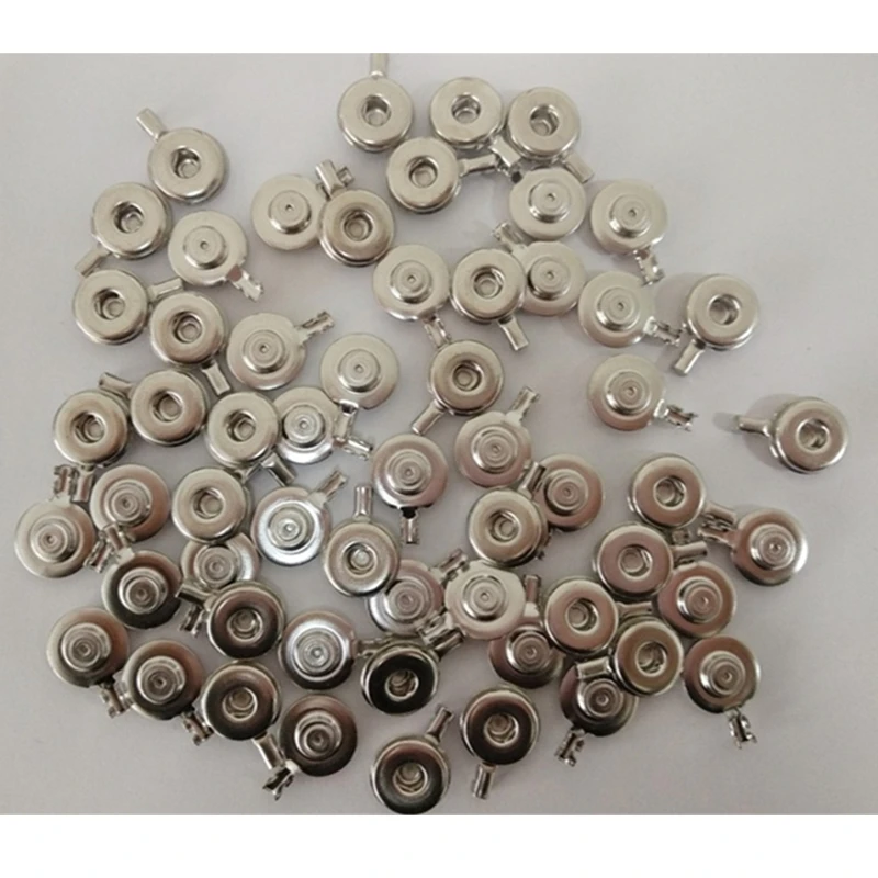 100pcs/lot 4.0  ECG Snap with Terminal Fittings Hardware Stamping Electrocardiograph Metal Button Lead Nickel-Plated ECG Button