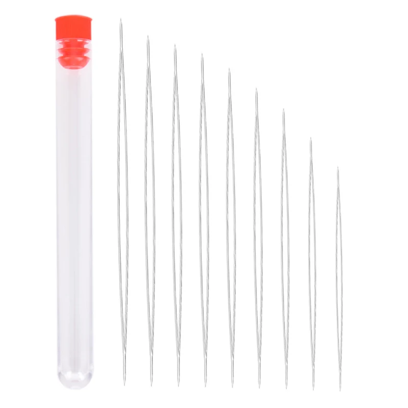 9Pcs Steel Large Big Eye Collapsible Embroidery Beading Needle Thread Sewing Needles Assorted Size Jewelry Tool Hot