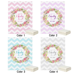 LVYZIHO Baby Blanket Custom Name Stripe Flower Baby Girl/Boy Blanket - 30x40 / 48x60 / 60x80 Inches - Fleece Blanket