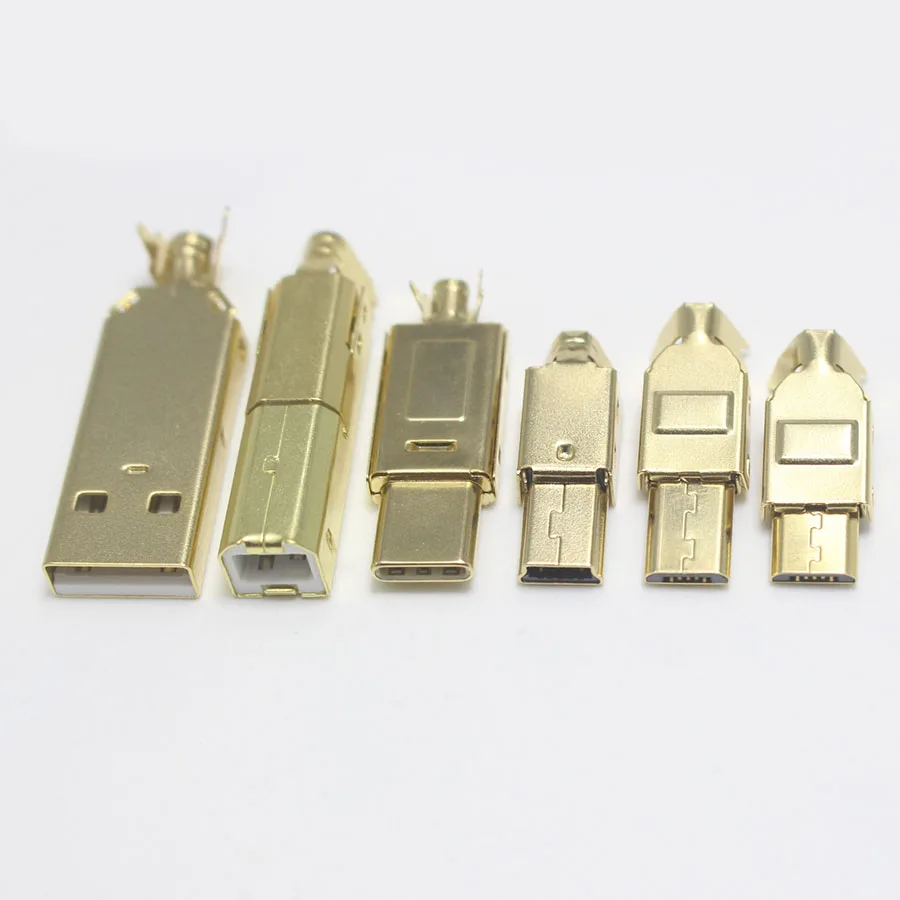 50set Micro Mini Type C USB 2.0 USB 3.1 Male plug connector Socket Jack Nickel/Gold Plated for DIY data cable HiFi Audio Adapter