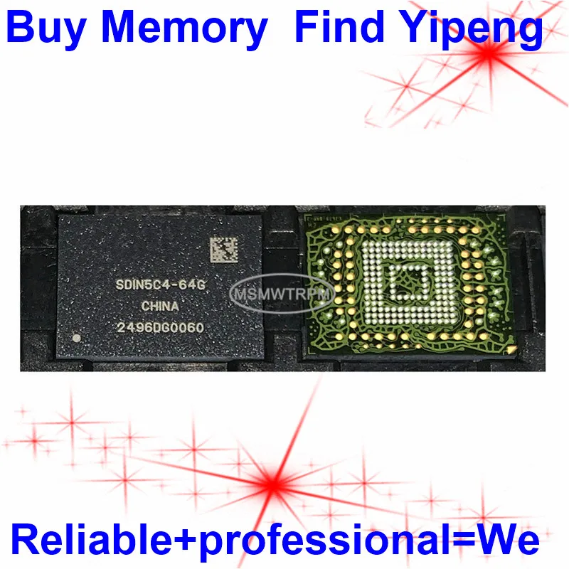 SDIN5C4-64G BGA169Ball EMMC 64GB Mobilephone Memory New original and Second-hand  Soldered Balls Tested OK