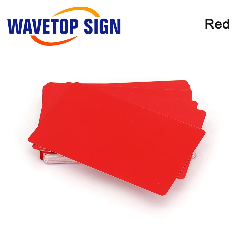 WaveTopSign 100ชิ้น/ล็อตนามบัตรความหนา0.2Mm Multicolorอลูมิเนียมแผ่นโลหะสำหรับเลเซอร์เครื่องหมาย