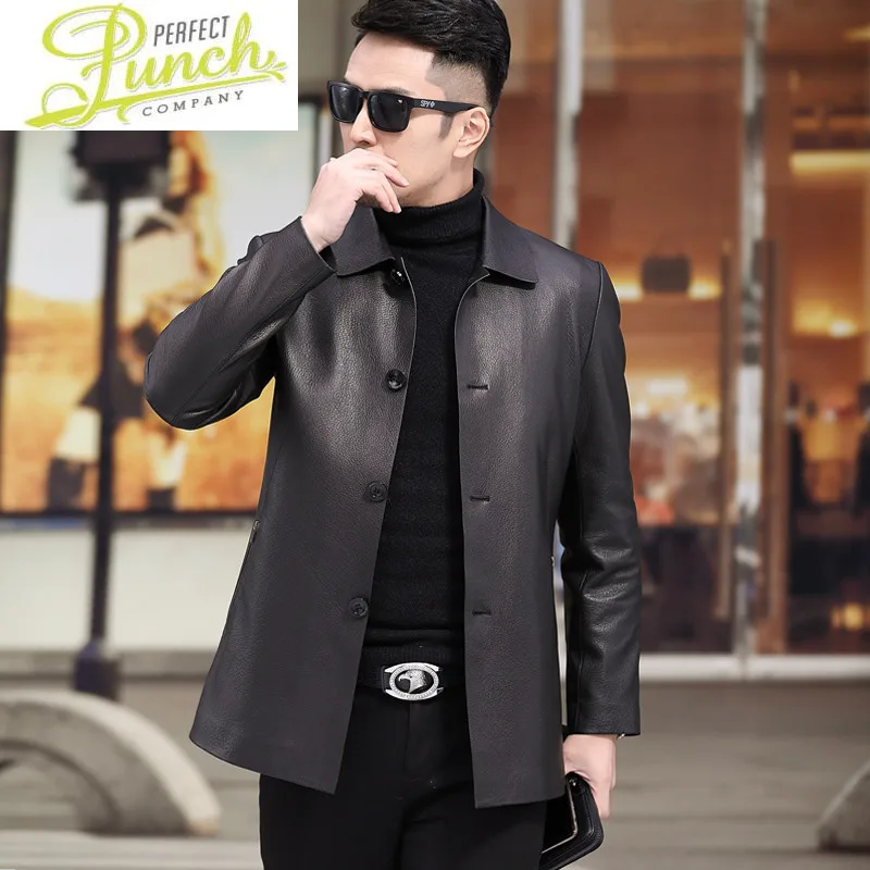 

Leather Men's Jacket Goatskin Genuine Leather Coats Men Short Casual Spring Autumn Leather Jackets A12-2928 YY307
