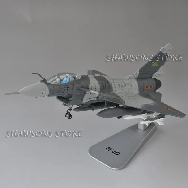 Modelo de avión militar fundido a presión, juguete de Jian-10, China, Jet Fighter, réplica coleccionable, 1:72