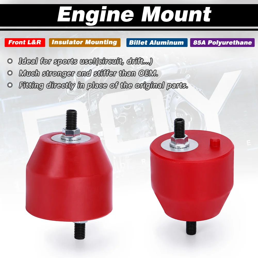 Engine Front L&R Mount Mounting Insulator For BMW E36 E46 Compact Z3 Z4 Inline 6CYL 85A Polyurethane 11811140985 22116779970