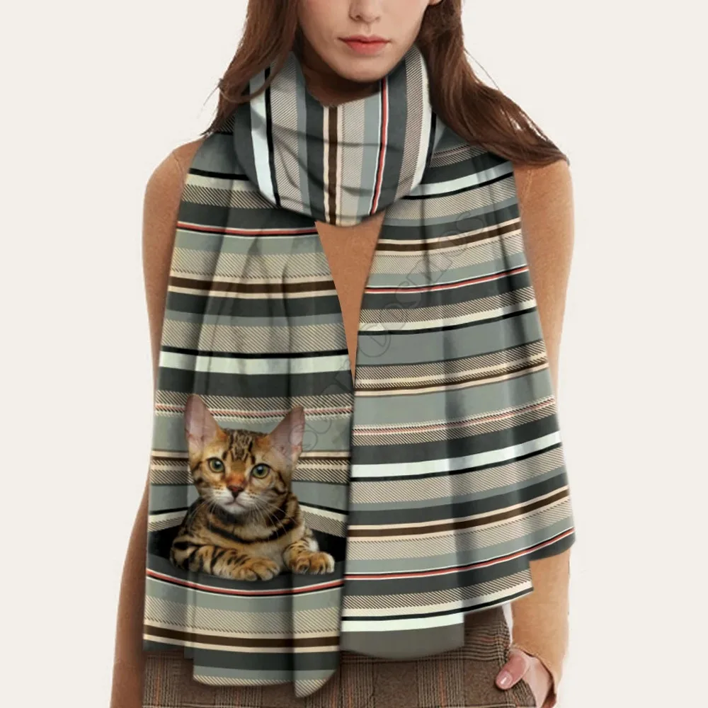 Keep You Warm Bichon Frise 3D Printed Imitation Cashmere Scarf Autumn And Winter Thickening Warm Shawl Scarf