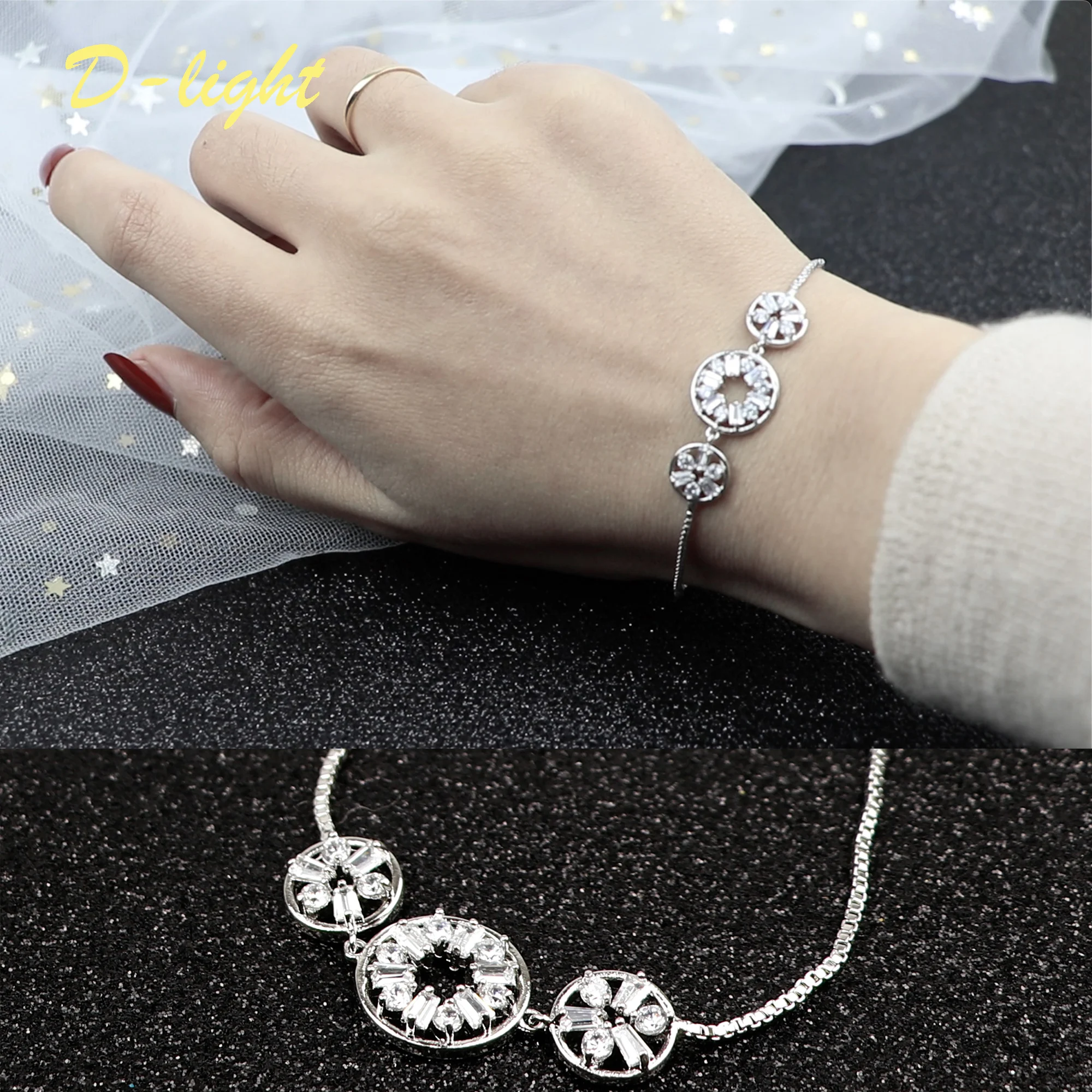 

French Design Color Zircon Luxury Bracelet Can Adjust Female Personality Retro Sweet Cool INS Girlfriends Couple Gifts.