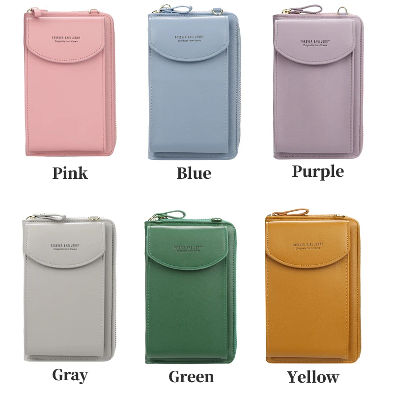 Free Engraving Women's Wallet Zipper Hasp Paragraph Clutch Bag Small Diagonal Multi-function Solid Color Mobile Phone Long Purse