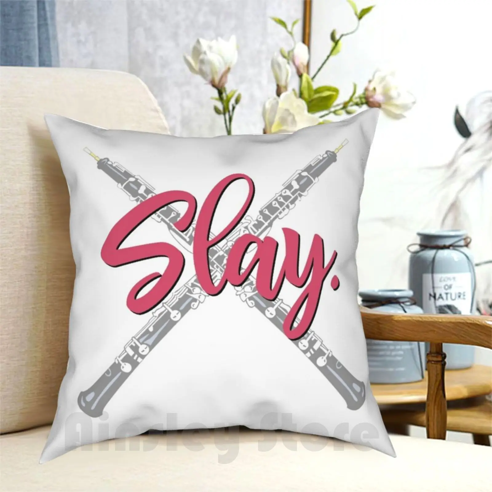 Slay-Oboe Pillow Case Printed Home Soft DIY Pillow cover Band Marching Band Marching High School Band High School High