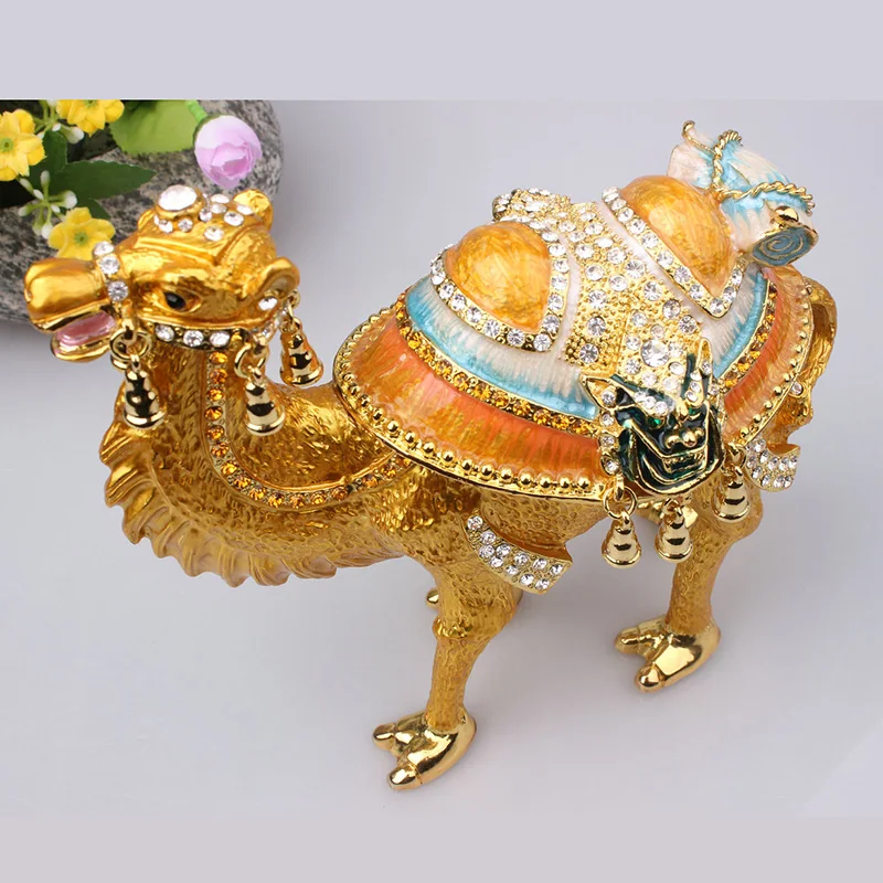 Ring Jewelry Box Camel Art Crafts Decoration Metal Ornaments Enamel Storage Box Container Creative Gifts Room Modern