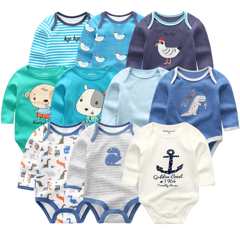 

Cartoon Print Baby Boy Clothes Set 5Pcs/lot Long Sleeve Bodysuits for Newborn Boys Girls Unisex Infant Romper Suits Toddler Sets