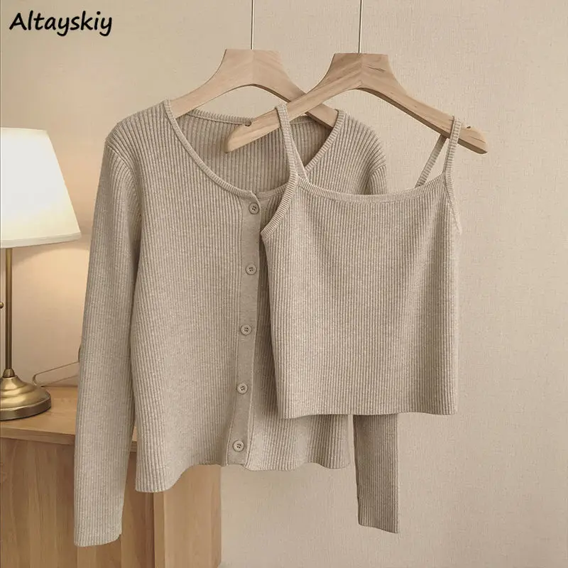 5 Colors Sets Women Slim Knitting Casual Tender Ladies Elegant Female O-neck Ulzzang Chic Stylish Classy Outfit Fashion Outwear