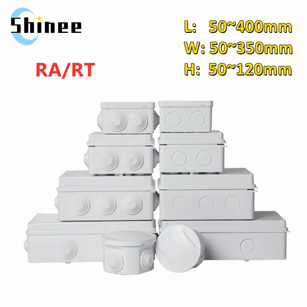 RA RT Wholesale ABS Plastic IP65 IP55 Waterproof Junction Box DIY Outdoor Electrical Connection Box Cable Branch Box