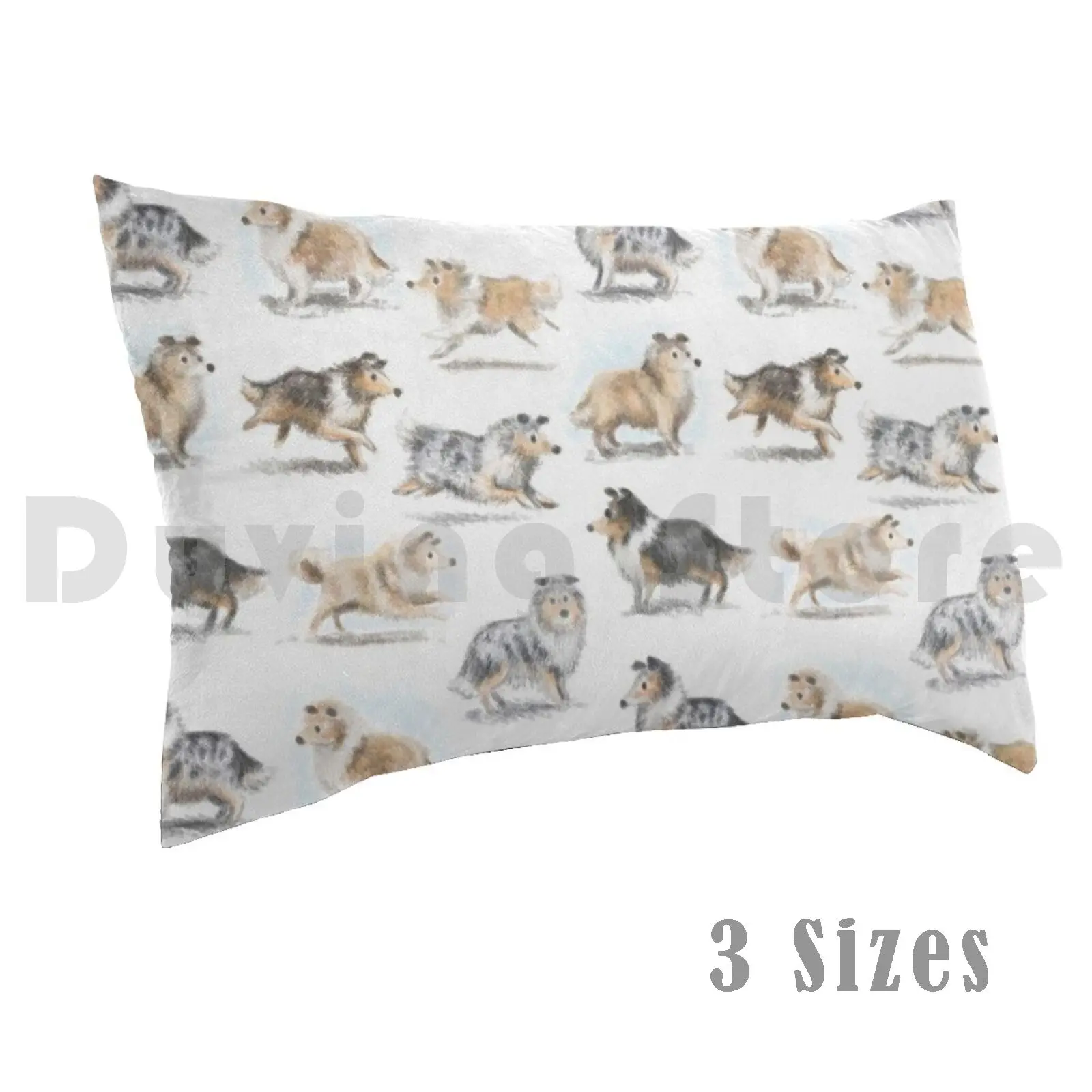 Funda de almohada Rough Collies impresa 50x75 Rough Collie escocés escocés Collies frontera galés americano inglés