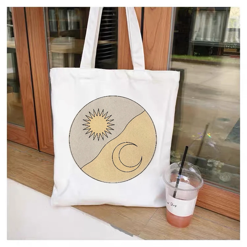 Women Canvas Shopping Bag Universe Print Female Cotton Cloth Shoulder Bag Eco Handbag Tote Reusable Grocery Shopper Bags