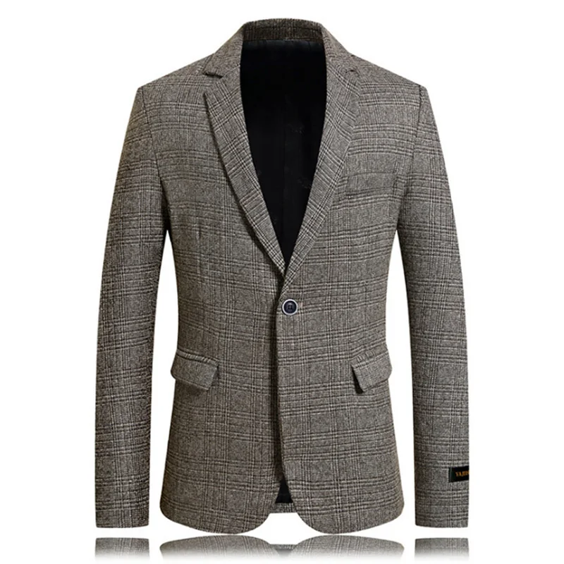 

Men's Slim Fit Blazer Casual Single Button Mens Suit Jackets Business Plaid Jackets Blazers,terno masculino