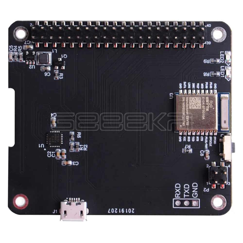 GeeekPi DockerPi-H Station Board Bluetooth BLE Development Board Docker Pi Series Modules for Raspberry Pi 4 B / 3 B / 2 Model