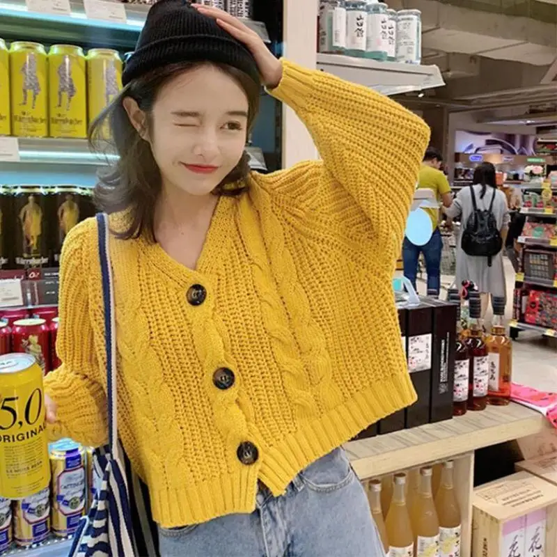 Women Casual Cardigans Fall Winter Sweater Cardigan Button Up Knitted Jackets Oversized Sweater Poncho Tops Knitted Cardigan