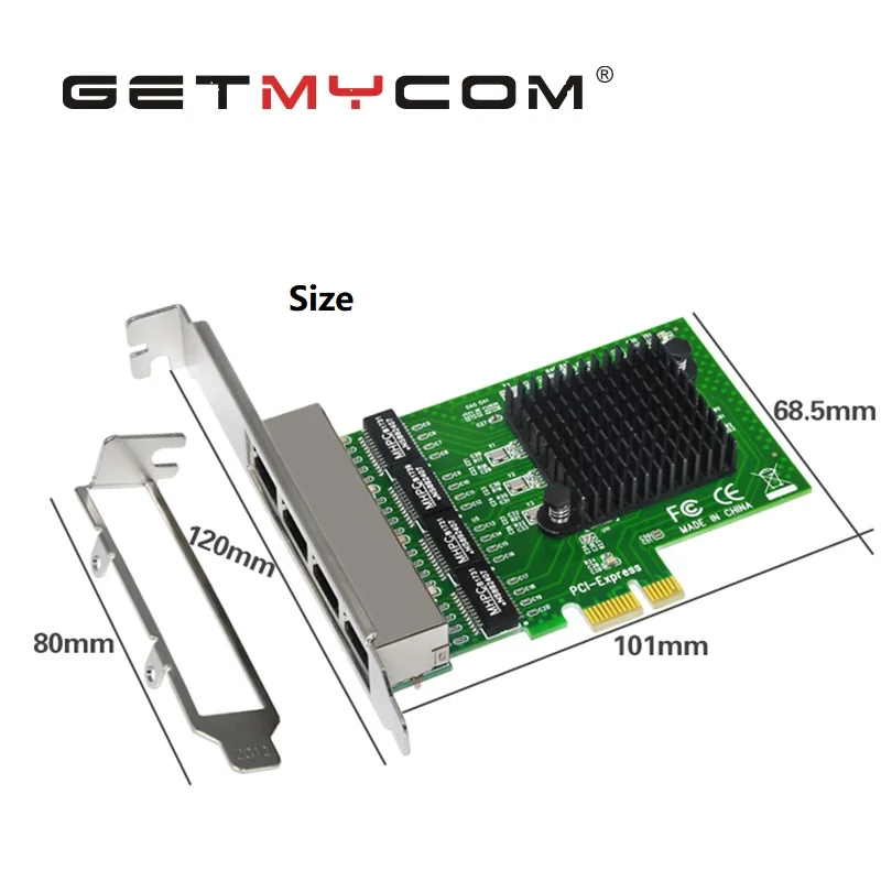 

Network Card 10/100/1000M PCI-E PCI Express 4 Port Gigabit Ethernet to 4x Gigabit LAN Adapter Ethernet Network Card for Desktops